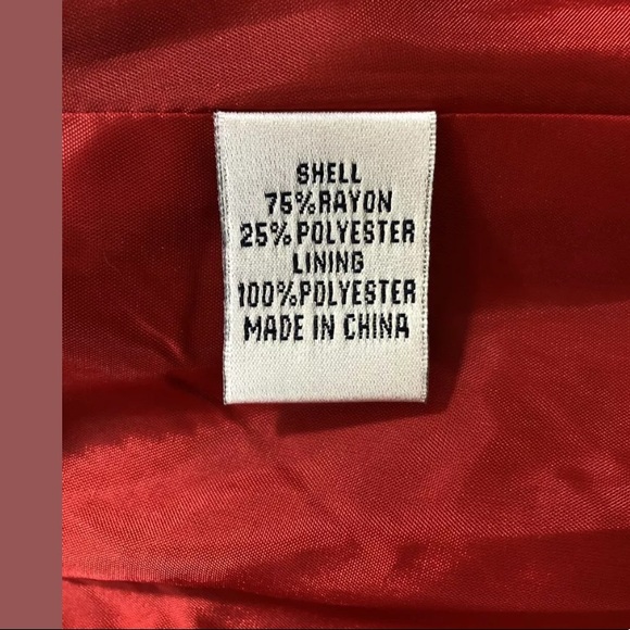 Lilianna Ruffled Neck Jacket Red Belted 3/4 Sleeve - Picture 9 of 9